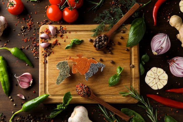 Ingredientes frescos sobre mesa